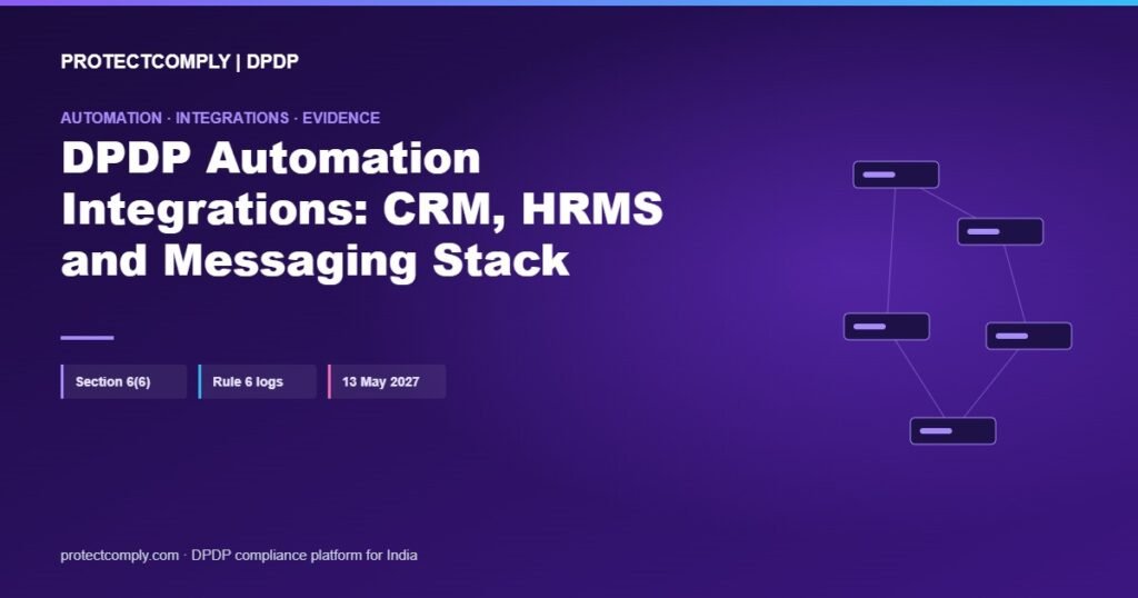 DPDP automation integrations cover: connecting CRM, HRMS and messaging